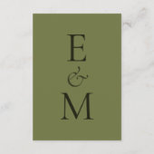 Elegant Sage Green Minimalist Wedding QR Code 出欠カード (裏面)