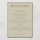 Elegant Sage Green Minimalist Wedding Welcome プログラム (正面)