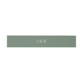 Elegant Sage Green Monogram Invitation 招待状ベリーバンド (フラット)