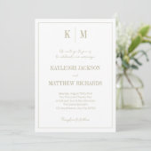 Elegant Sage Green Monogram Wedding  招待状 (スタンド正面)
