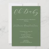 Elegant Sage Green Oh Baby Shower Invitation 招待状 (正面)