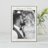 Elegant Sage Green Old Money Photo Wedding セーブザデート (スタンド正面)