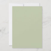 Elegant Sage Green Peony Floral Save the Date Card 招待状 (裏面)