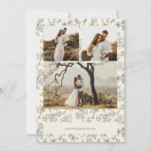 Elegant Sage Green Photo Vintage Wedding セーブザデート (裏面)