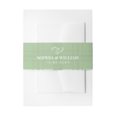 Elegant Sage Green Plaid Wedding Invitation Belly  招待状ベリーバンド (正面例)