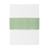 Elegant Sage Green Plaid Wedding Invitation Belly  招待状ベリーバンド (裏面例)