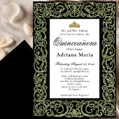 Elegant Sage Green Quinceanera Invitation 招待状