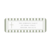 Elegant Sage Green Religious Cross Address ラベル (正面)