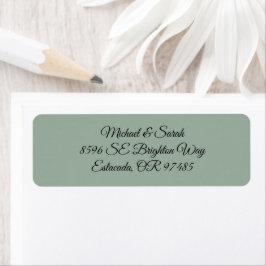 Elegant Sage Green Return Address ラベル