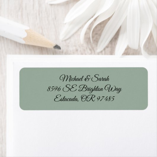 Elegant Sage Green Return Address ラベル (インサイチュ)