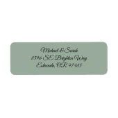 Elegant Sage Green Return Address ラベル (正面)