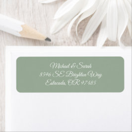 Elegant Sage Green Return Address ラベル