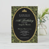 Elegant Sage Green Rose Floral 18th Birthday Debut 招待状 (スタンド正面)