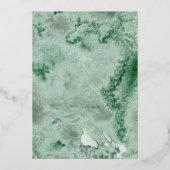 Elegant Sage Green Rose Floral Sweet 16 Party 箔招待状 (裏面)