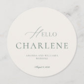 Elegant Sage Green Round Wedding Menu メニュー (正面)