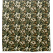 Elegant Sage Green Shower Curtain Botanical Chic シャワーカーテン (正面)