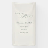 Elegant Sage Green Signature Cocktail Menu Sign 横断幕 (縦)