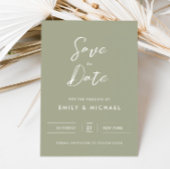 Elegant Sage Green Simple Script Wedding セーブザデート