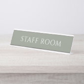 Elegant Sage Green Staff Room Name Plate デスクネームプレート (正面)
