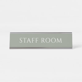 Elegant Sage Green Staff Room Name Plate デスクネームプレート