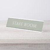 Elegant Sage Green Staff Room Name Plate デスクネームプレート (正面)
