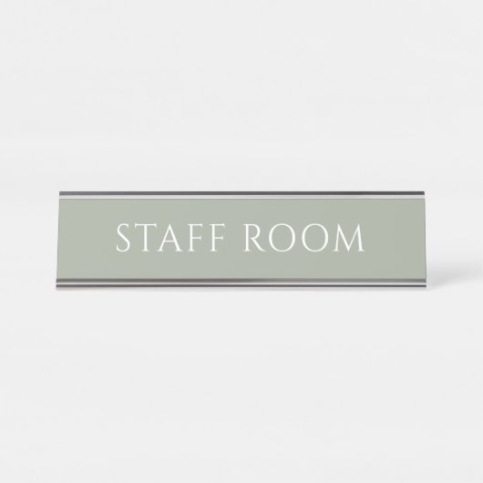 Elegant Sage Green Staff Room Name Plate デスクネームプレート (正面)