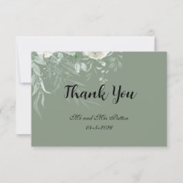 Elegant Sage Green Thank You Card サンキューカード