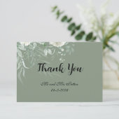 Elegant Sage Green Thank You Card サンキューカード (スタンド正面)