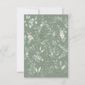 Elegant Sage Green Thank You Card サンキューカード (裏面)