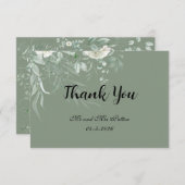Elegant Sage Green Thank You Card サンキューカード (正面/裏面)