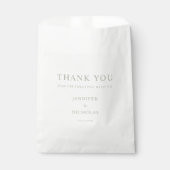 Elegant Sage Green Thank You Wedding フェイバーバッグ (正面)