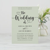 Elegant Sage Green The Wedding of 招待状 (スタンド正面)