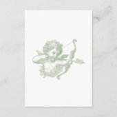 Elegant Sage Green Toile French Manor Wedding エンクロージャーカード (裏面)