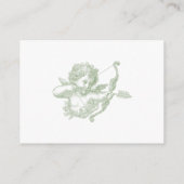 Elegant Sage Green Toile French Manor Wedding エンクロージャーカード (裏面)