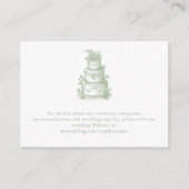 Elegant Sage Green Toile French Manor Wedding エンクロージャーカード (正面)