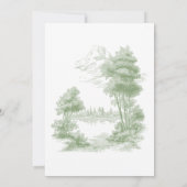Elegant Sage Green Toile French Manor Wedding 招待状 (裏面)