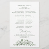 Elegant Sage Green Vintage Floral Wedding Program (裏面)