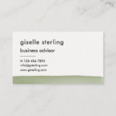 Elegant Sage Green Watercolor Modern Professional 名刺 (裏面)