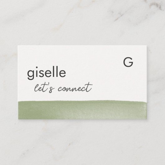 Elegant Sage Green Watercolor Modern Professional 名刺 (正面)