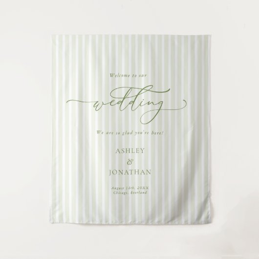 Elegant Sage Green Wedding Backdrop Tapestry タペストリー (正面)