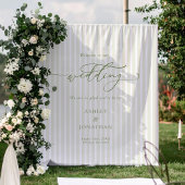 Elegant Sage Green Wedding Backdrop Tapestry タペストリー
