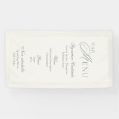 Elegant Sage Green Wedding Bar Menu Banner 横断幕 (横)