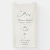 Elegant Sage Green Wedding Bar Menu Banner 横断幕 (縦)