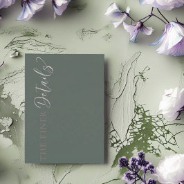 Elegant Sage Green Wedding Details エンクロージャーカード