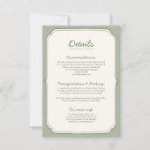 Elegant Sage Green Wedding Details Card  (正面)