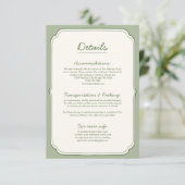 Elegant Sage Green Wedding Details Card  (スタンド正面)