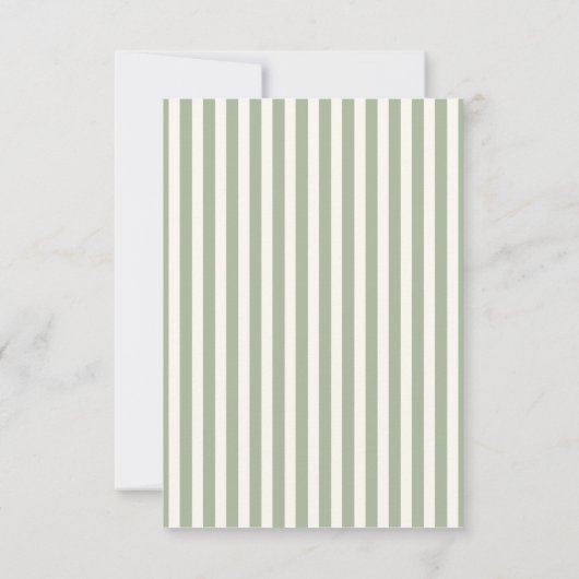 Elegant Sage Green Wedding Details Card  (裏面)
