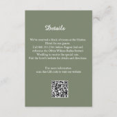 Elegant Sage Green Wedding Details Enclosure Card エンクロージャーカード (正面)