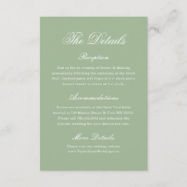 Elegant Sage Green Wedding Details Tradition エンクロージャーカード