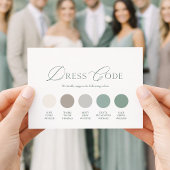 Elegant Sage Green Wedding Dress Code Card 招待状